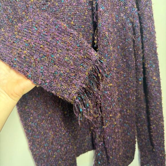 Coldwater Creek Cardigan Women Large Creek Open Sweater Purple Witchy Boho - Picture 3 of 6